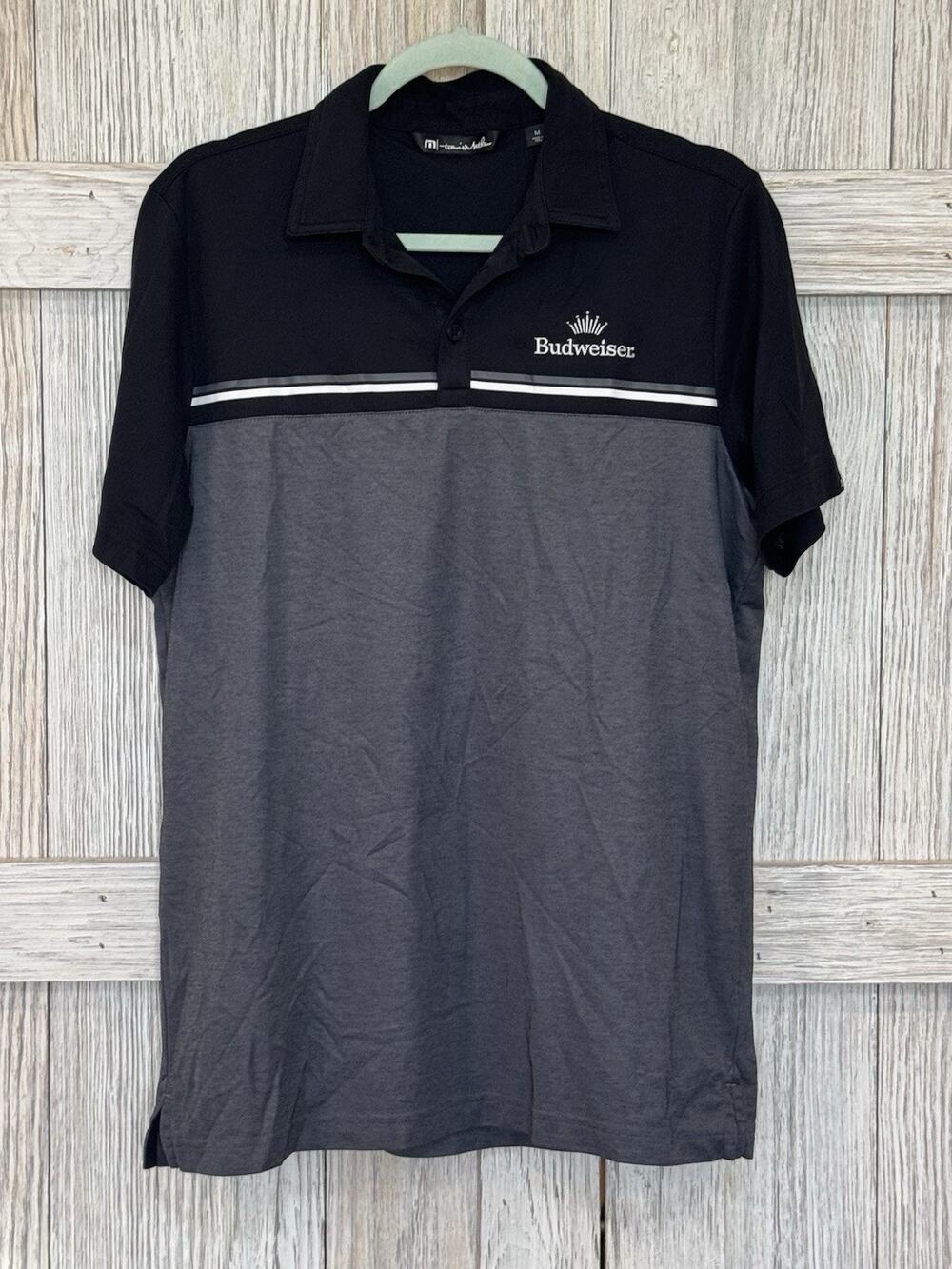 Travis‎ Mathew "Budweiser" Logo Men's Short Sleeve Golf Polo Shirt Size Medium